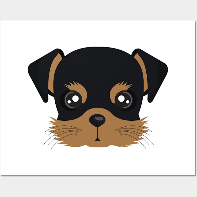 Terrier puppy: Black Wall Art by TrendX